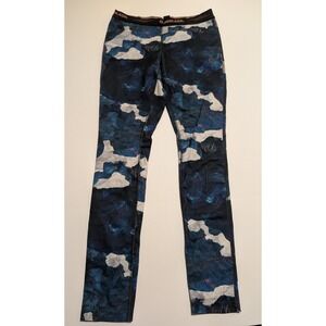 Armada Womens Base Layer Leggings Blue Camo Mountain Print Tights Small